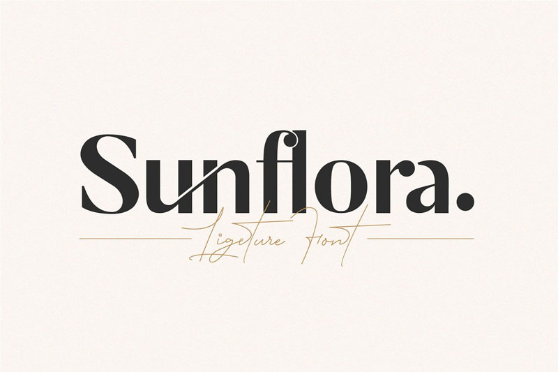 sunflora unique ligature golf font