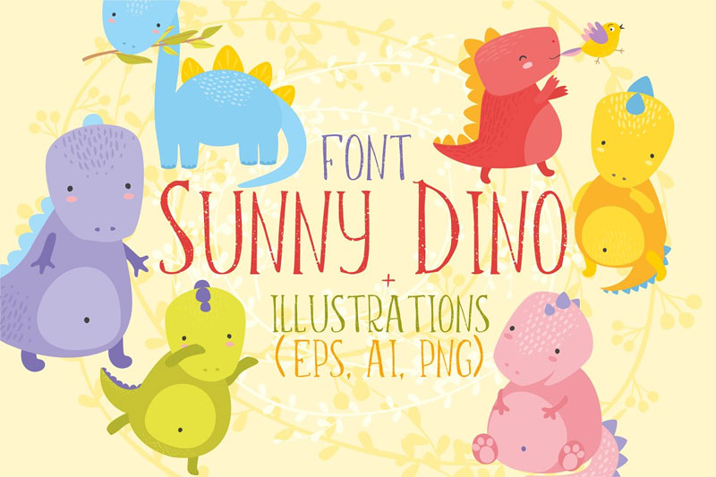 sunny dino dinosaur font