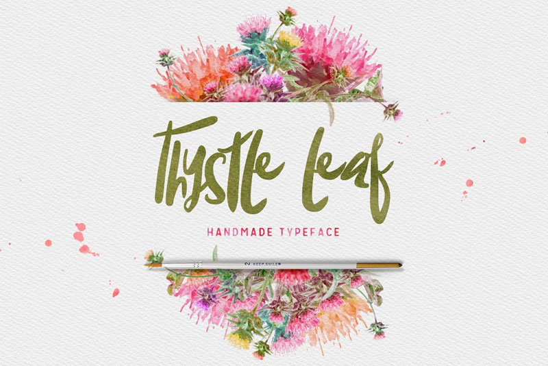 thystle leaf typeface leaf font
