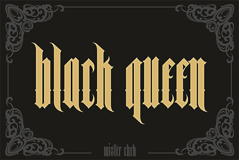 black queen death metal font