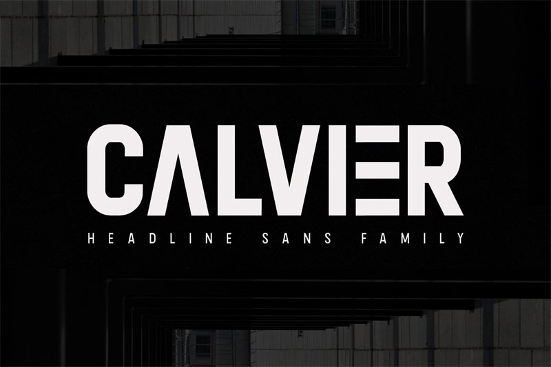 calvier headline sans family boxing font