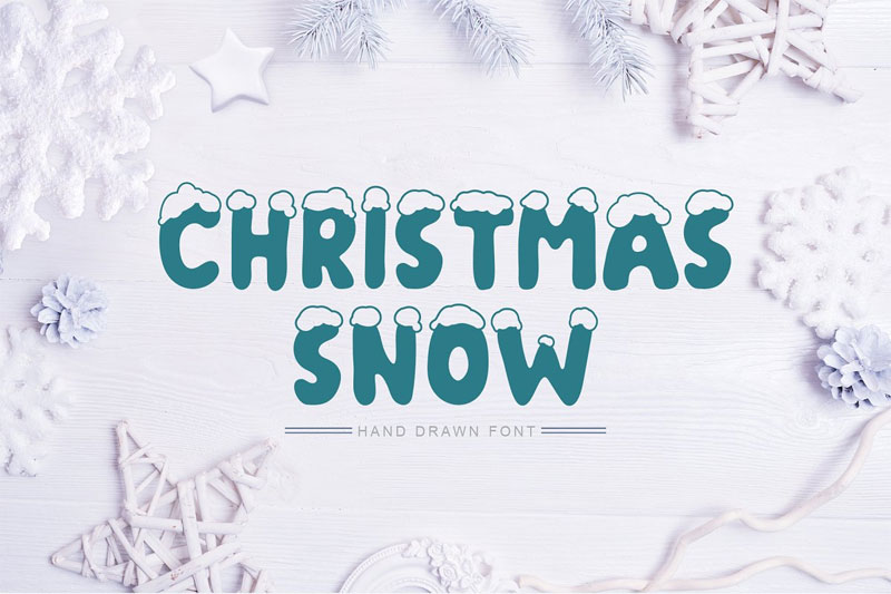 christmas snow hand drawn snow font
