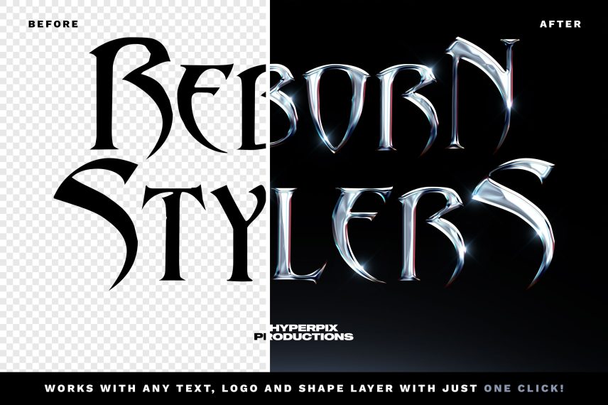 Chrome Text Effect and Logo Style Template Vol.16