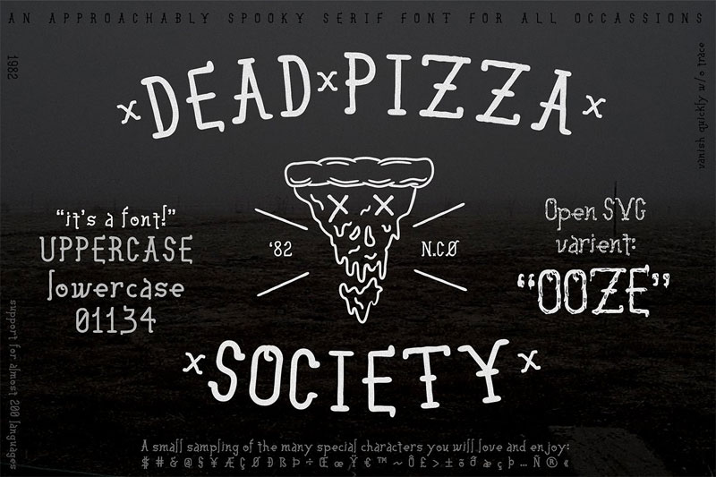 dead pizza society pizza font