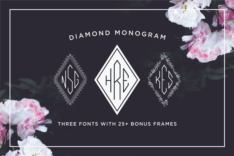 diamond monogram diamond font