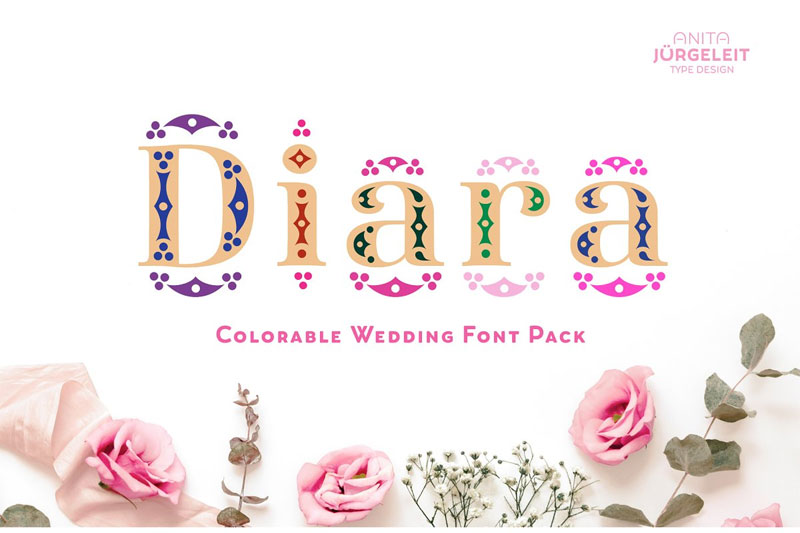 diara wedding diamond font