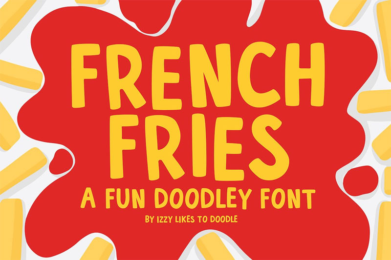 french fries a fun doodley pizza font