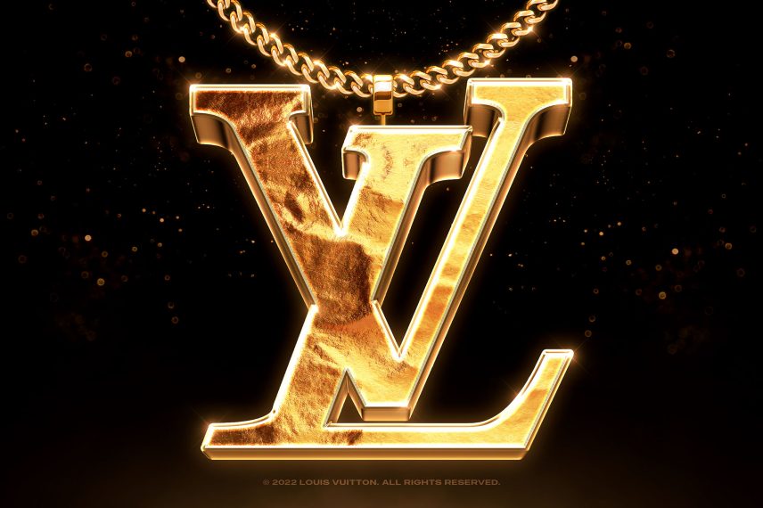 Gold Stone Text Effect and Logo Style - Louis Vuitton