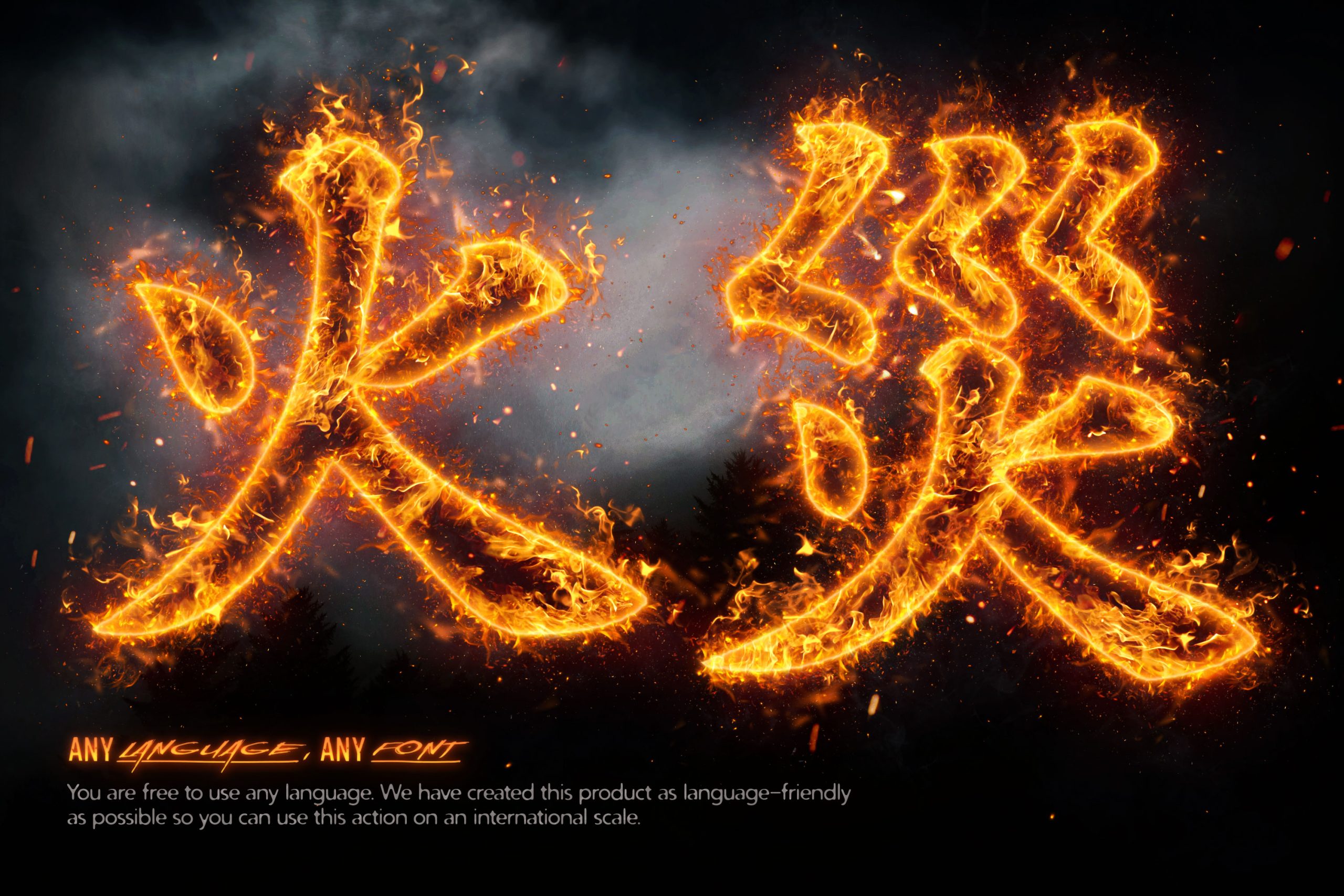 Fire Photoshop Action, Realistic Fire Effect for Texts and Logos