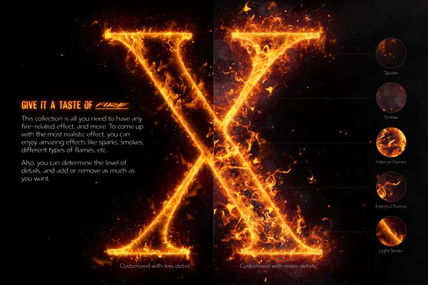 Fire Photoshop Action | Realistic Fire Effect for Texts and Logos ...