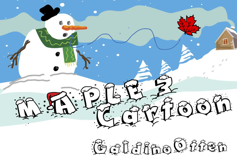 maple 3 cartoon snow font