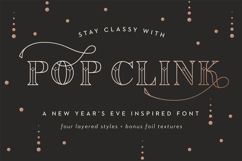pop clink a new years diamond font