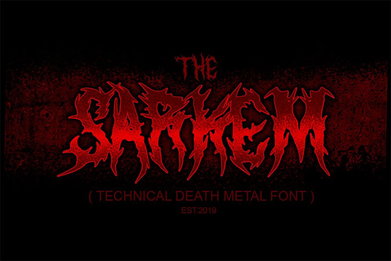 sarkem technical death metal font