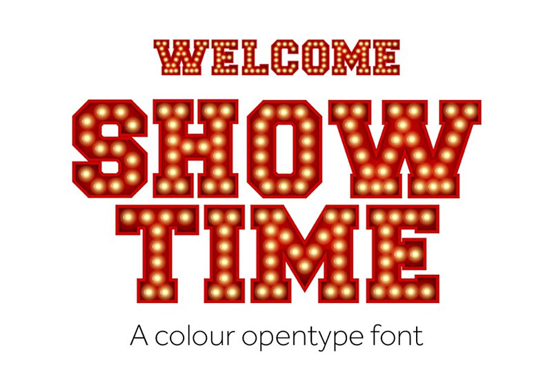 showtime colour casino font