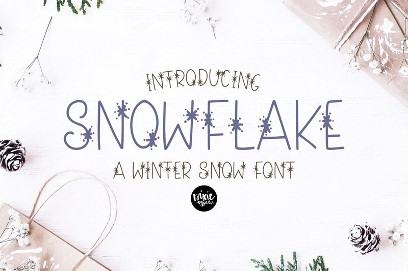 snowflake a winter snow font