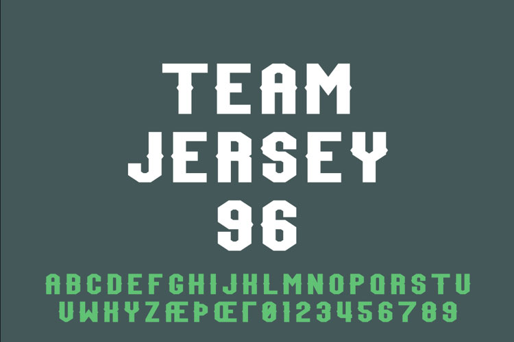 team jersey 96 demo soccer font