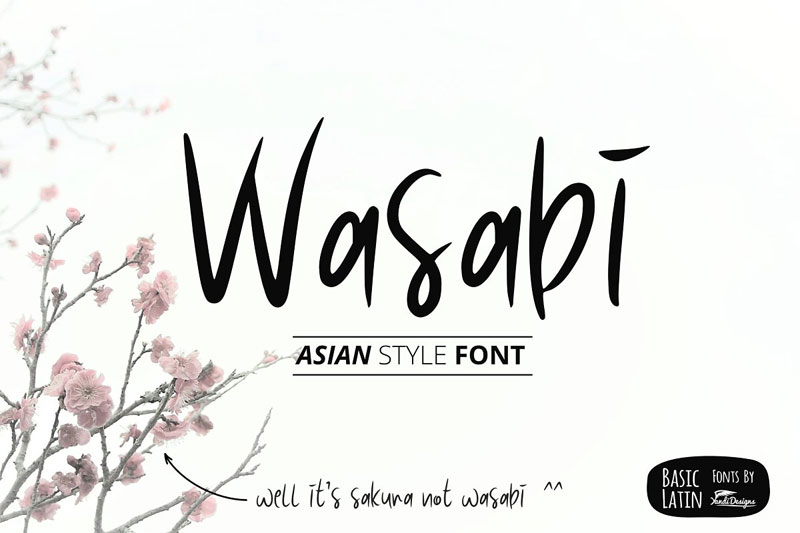 wasabi asian style japanese font