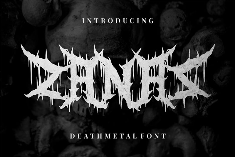 zanaz deathmetal death metal font