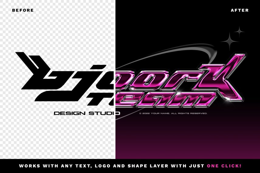 Chrome Text Effect Vol.18 PSD Template