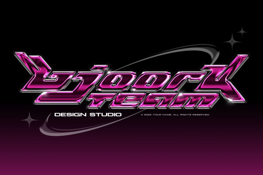 Chrome Text Effect Vol.18 PSD Template