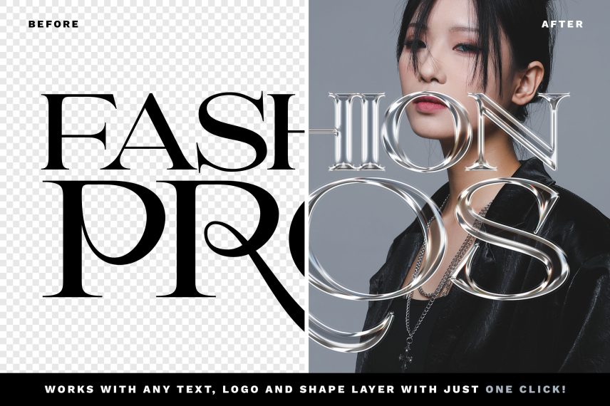 Glass Chrome Text Style Vol.2