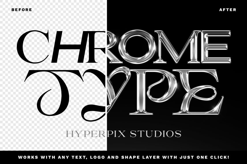 Hyperpix Free Chrome Text Effect