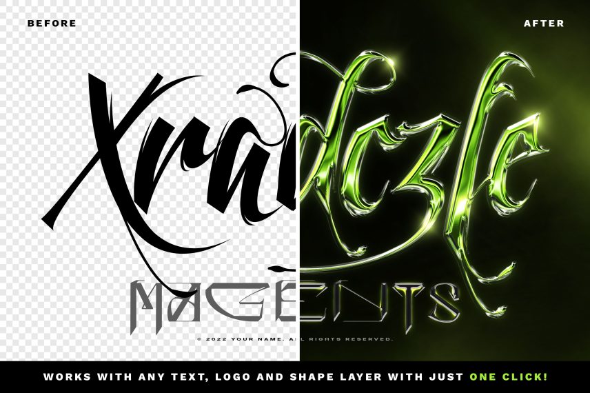 Chrome Text Effect Vol.19 Photoshop Text Style