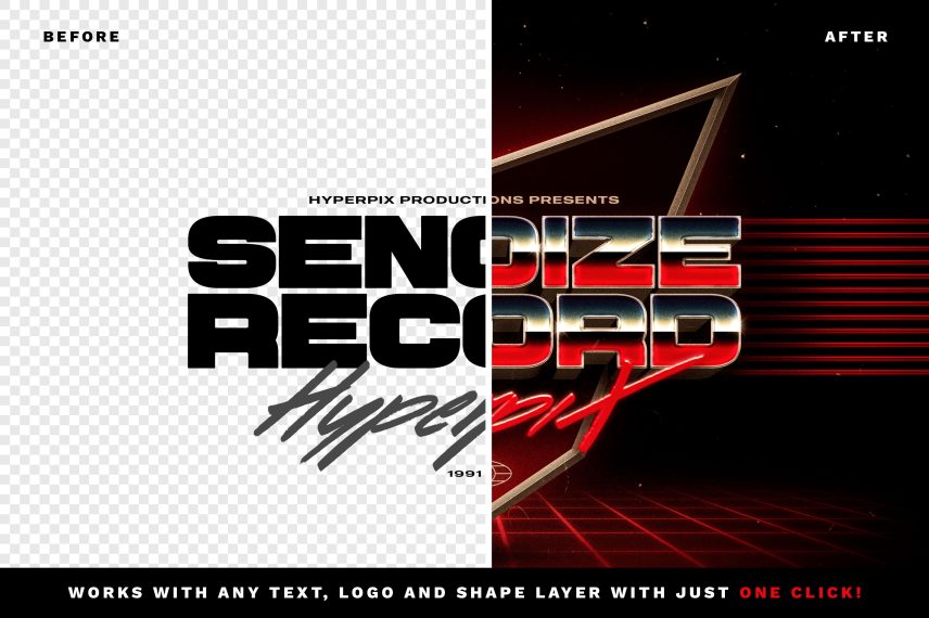 Synthwave / 80s Text Effects Vol.3 PSD Template