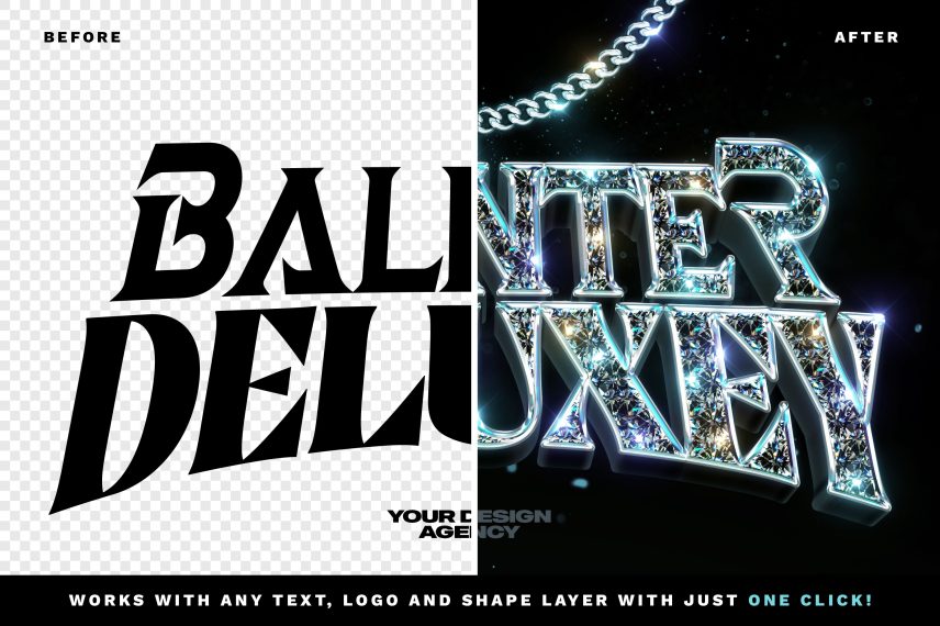 Bling Bling Text Effect and Logo Mockup PSD Template