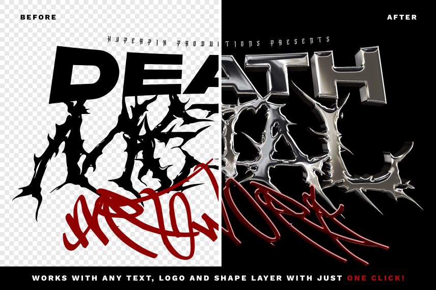 Realistic Metal Chrome Text Effect Vol.6 PSD Template