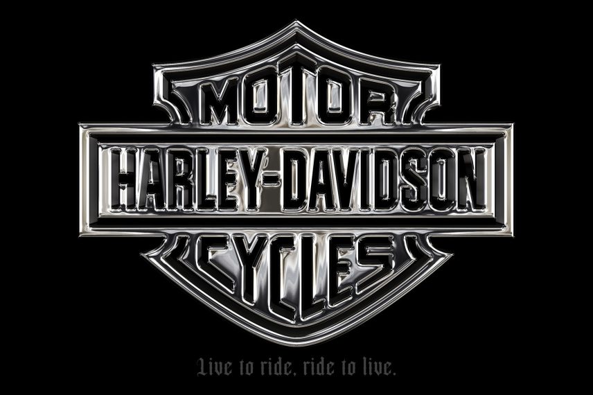 Realistic Metal Chrome Text Effect Vol.6 - Harley Davidson Logo