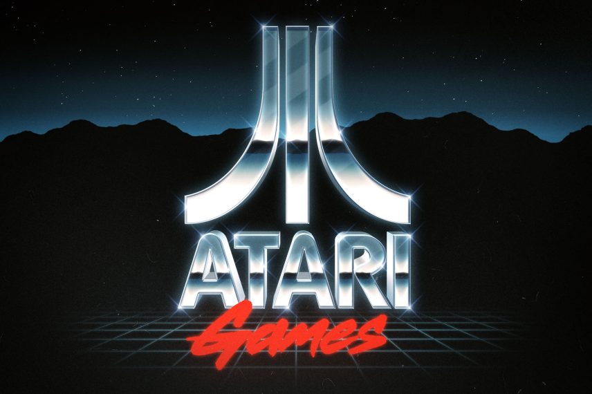 80s Chrome Text and Logo Effect - Atari Logo