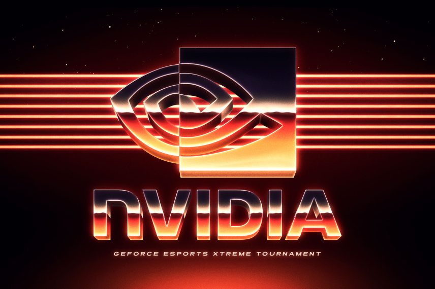 80s Chrome Text Effect / Logo Style Vol.8 - Nvidia Logo