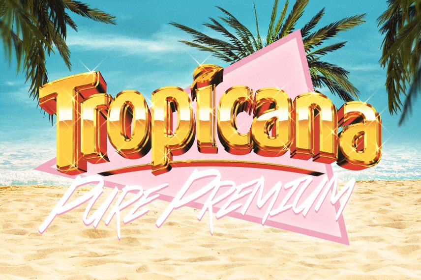 80s Summer and Beach Text Effect PSD Template - Tropicana Logo