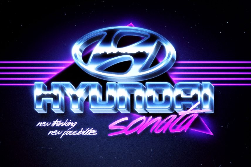80s Title PSD Style - Hyundai Logo