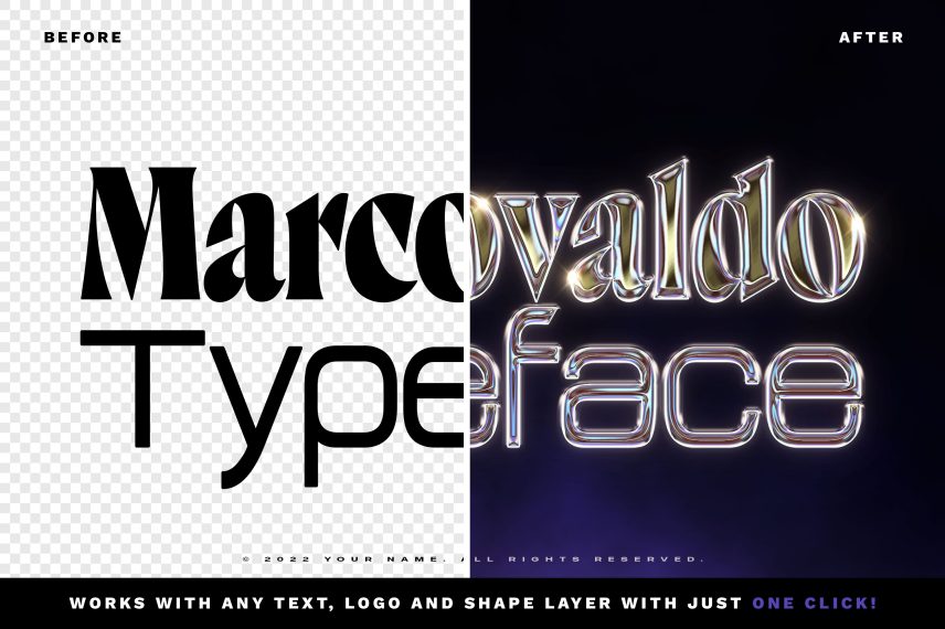 Chrome Text Effect Vol.22 Logo Mockup