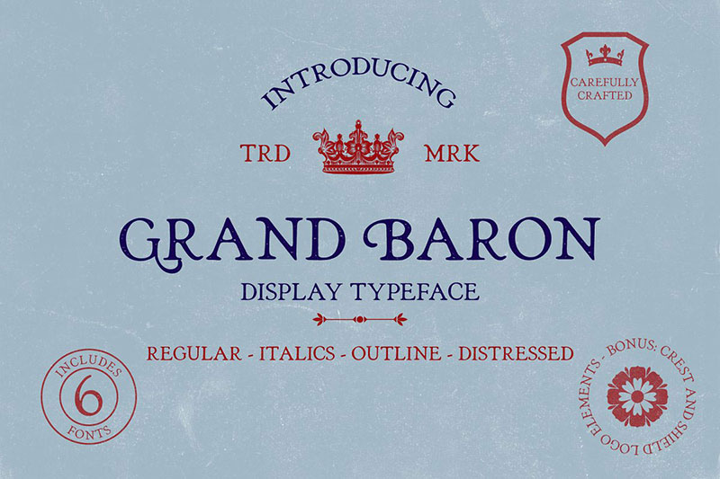 grand baron a vintage typeface royal font