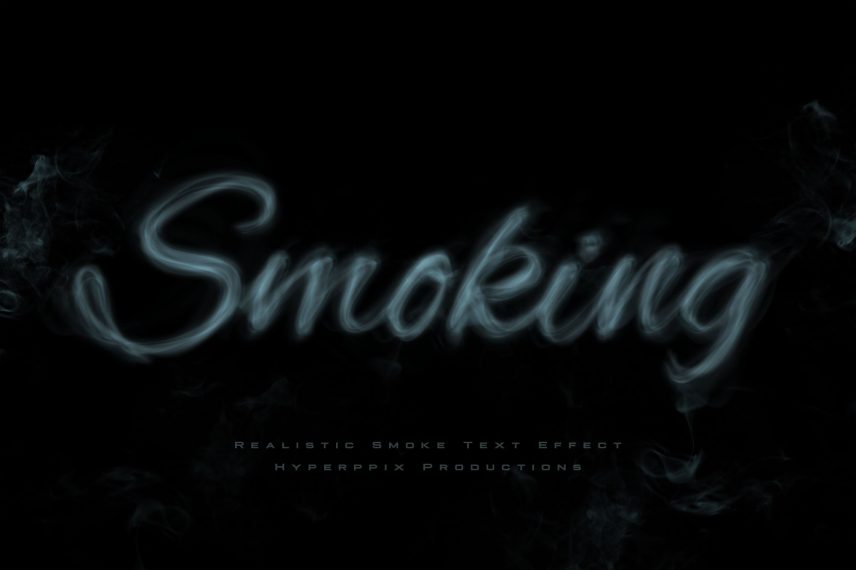 Realistic Smoke Text Effect PSD Template