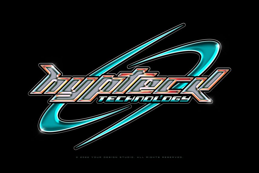 Y2K Chrome Logo / Text Effect Vol. 01