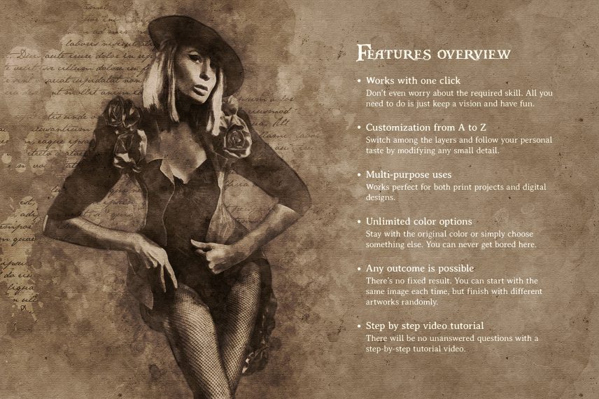 Vintage Art Photoshop Action