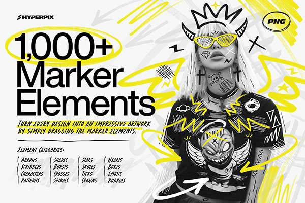 Hyper Marker - 1,000+ PNG Marker Elements | Hyperpix