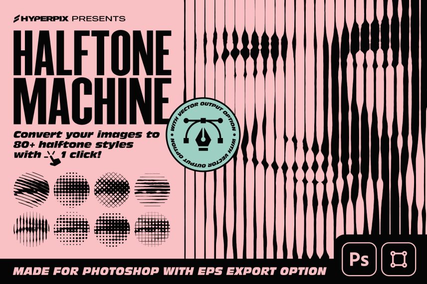 Halftone Machine Action - Convert Image to Halftone Styles