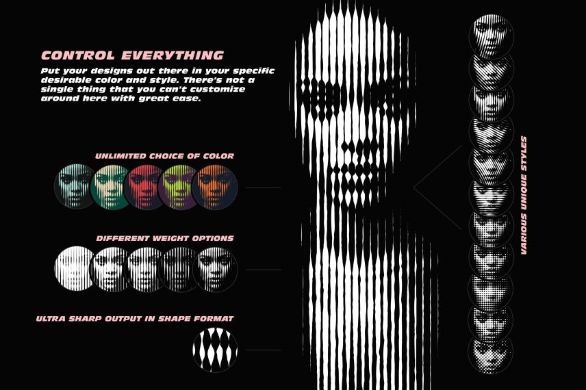 Halftone Machine Action - Convert Image to Halftone Styles