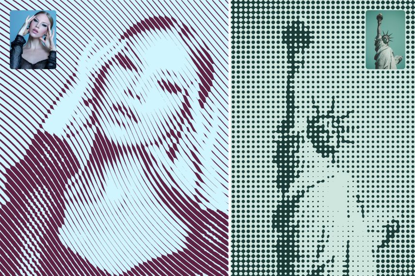 Halftone Machine Action - Convert Image to Halftone Styles