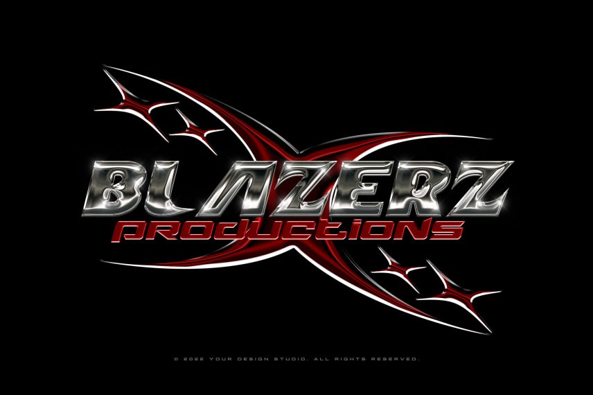 Y2K Chrome Logo / Text Effect Vol. 09