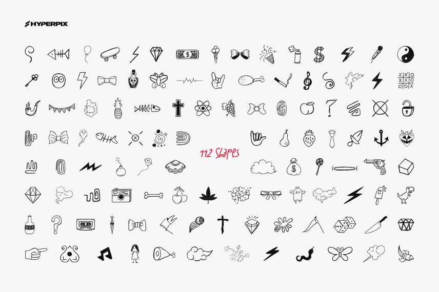 Hyper Hand Drawn PNG Elements
