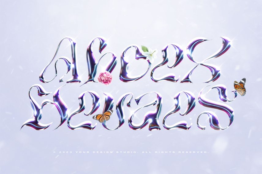 Chrome Text Effect Vol.23 PSD Template