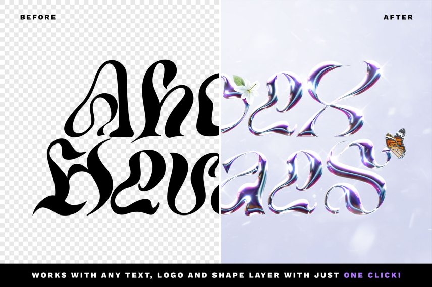 Chrome Text Effect Vol.23 PSD Template