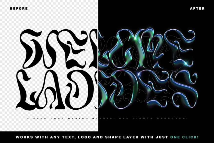 Chrome Text Effect / PSD Logo Mockup Vol.24
