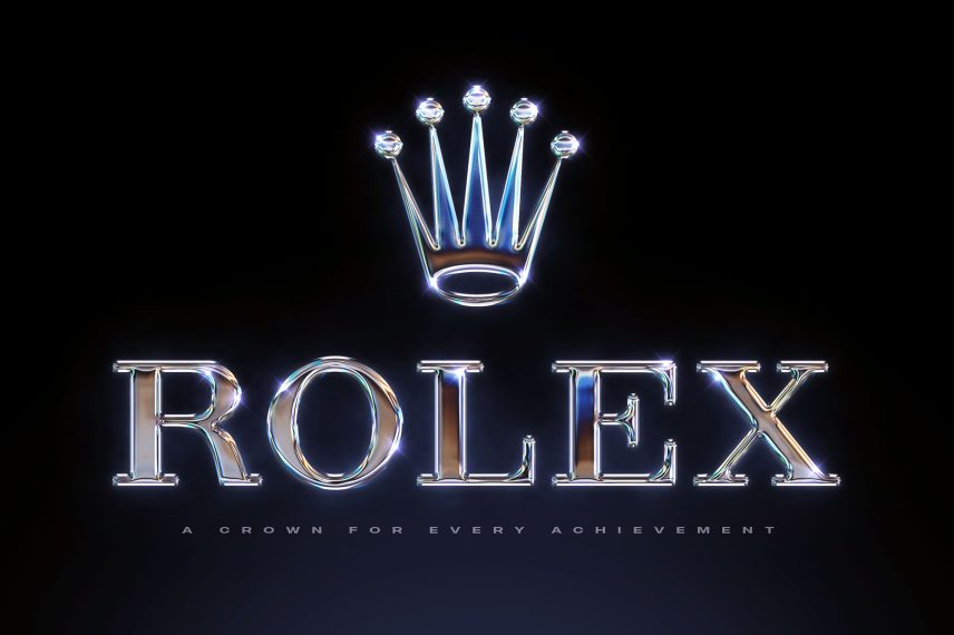 Realistic Metal Chrome Text Effect Vol.7 - Rolex Logo
